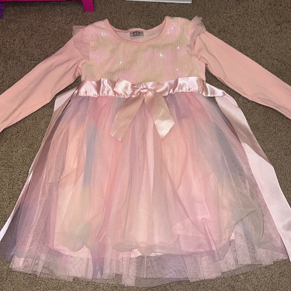 Pastel/Sequin Tulle Dress 2-3Y